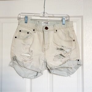 One Teaspoon Destroyed Denim Shorts - size 26